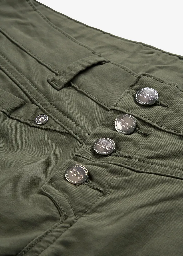 Stretch broek in crashed look • olijfgroen • product-page.page-title-suffix