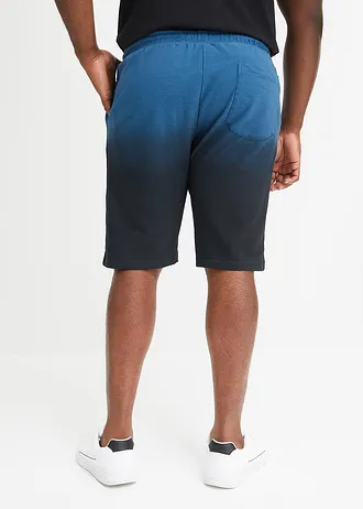 Sweat bermuda met kleurverloop, Kleur: blauwpetrol-zwart gedessineerd
