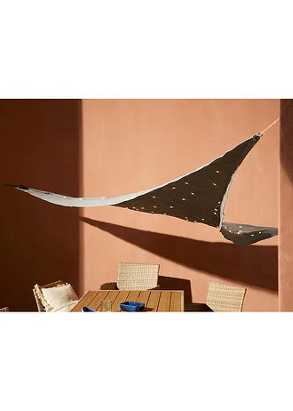 Voile d’ombrage LED solaire, Couleur: gris clair