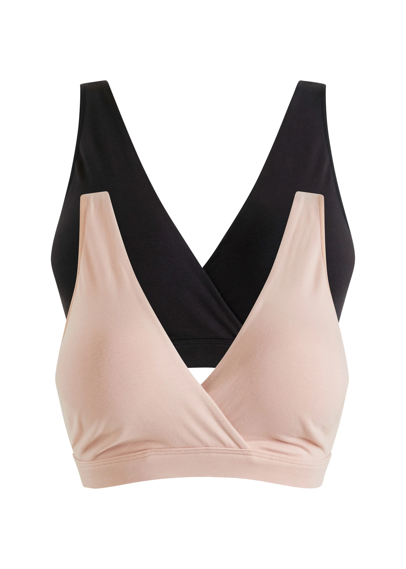 Kojicí podprsenka bez kostic, s organickou bavlnou (2 ks v balení) • černá + matně béžová • bonprix obchod