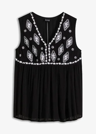 Blouse sans manches en viscose fluide