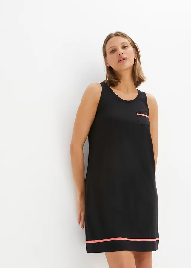 Chemise de nuit en coton, Couleur: noir