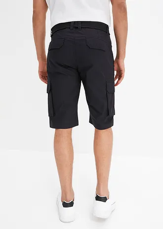 Cargo bermudy s pružným pasem a páskem, Regular Fit • černá • bonprix obchod