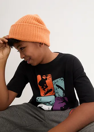 Jongens T-shirt van biologisch katoen • zwart • bonprix online shop