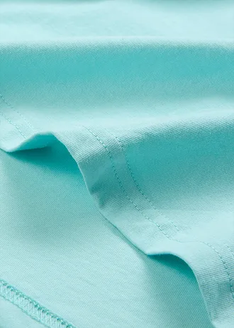 Dlouhé tričko se širokým střihem a s výstřihem do V, krátký rukáv (5 ks v balení), barva: křišťálově růžová + pastelově mátová + matná aqua + kouřově šeříková + bílá