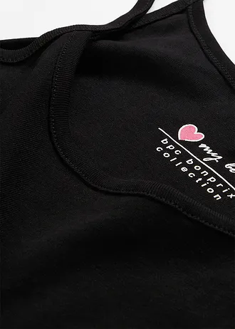 Top na cienkich ramiączkach (3 szt.) • 3 x czarny • sklep bonprix