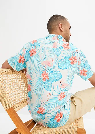 Overhemd met reverskraag en korte mouwen • wolwit • bonprix online shop