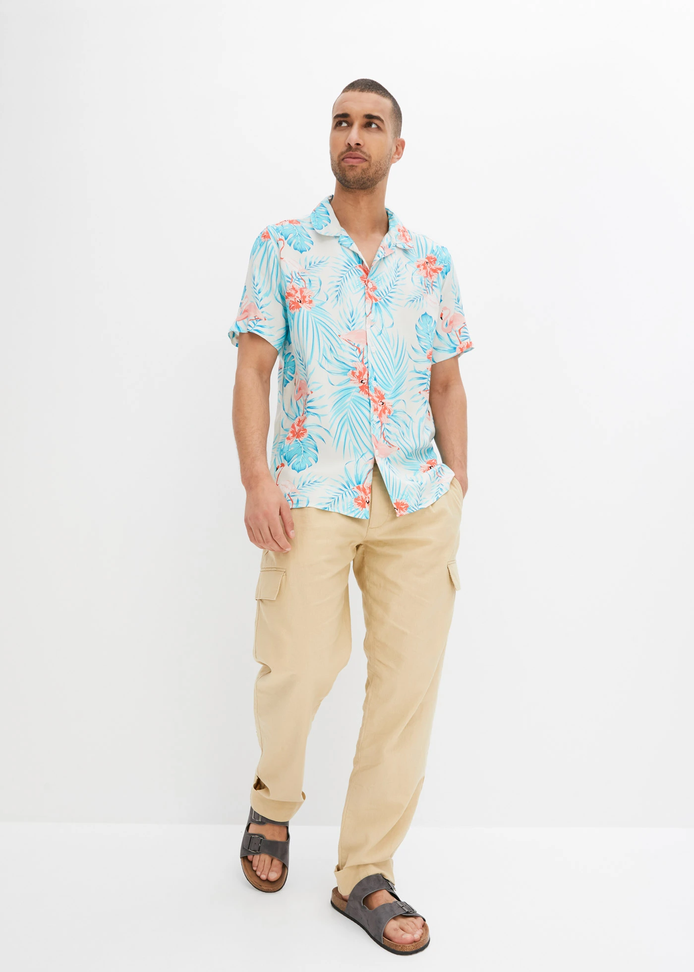 Overhemd met reverskraag en korte mouwen • wolwit • bonprix online shop