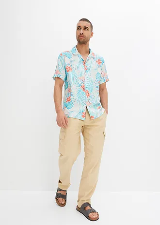 Overhemd met reverskraag en korte mouwen • wolwit • bonprix online shop