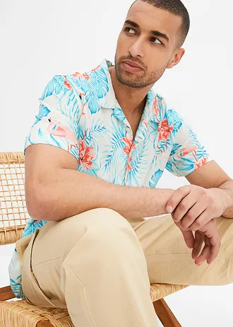 Overhemd met reverskraag en korte mouwen • wolwit • bonprix online shop