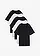 Lot de 5 T-shirts longs et amples à col V, Couleur: noir / blanc