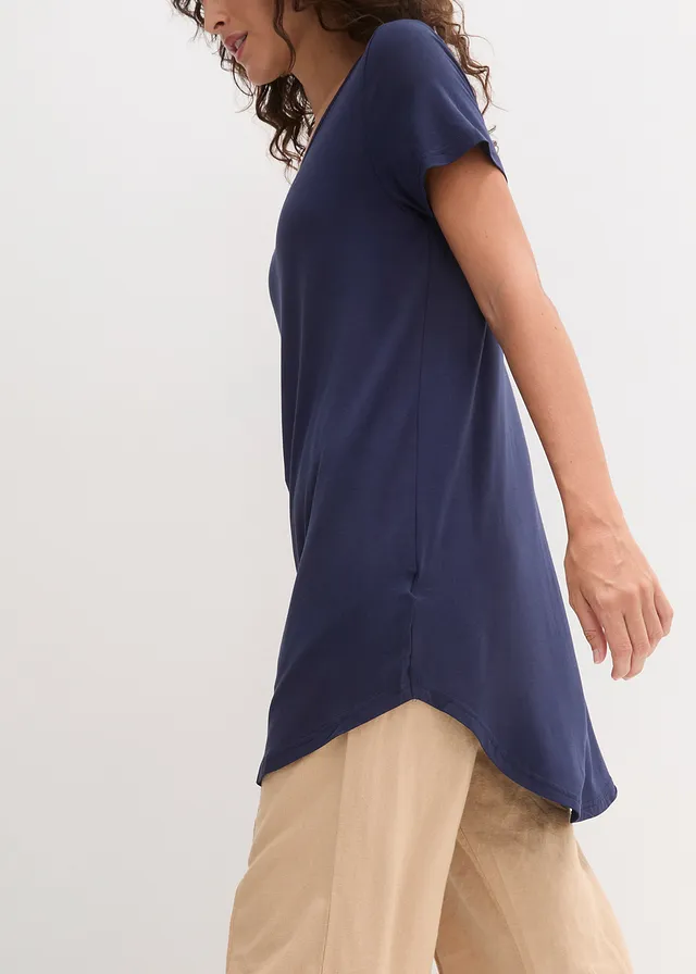 T-shirt long en viscose douce • bleu foncé • product-page.page-title-suffix