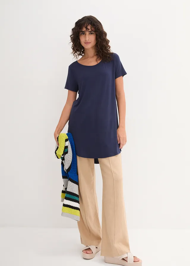T-shirt long en viscose douce • bleu foncé • product-page.page-title-suffix