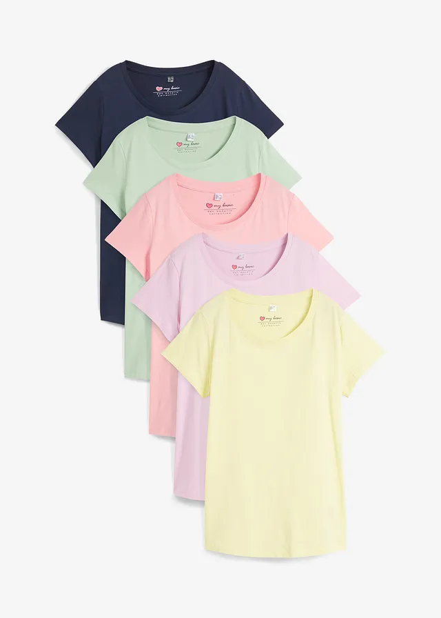 Lot de 5 T-shirts col rond