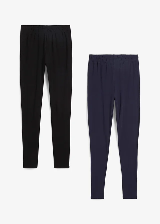 Lot de 2 leggings • bleu foncé + noir • Boutique bonprix
