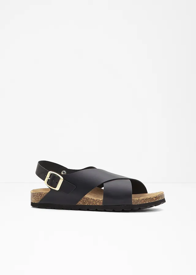 Sandales en cuir, Couleur: noir