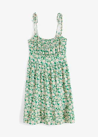 Šaty s potiskem z viskózy • přírodní/zelená/tmavě khaki/hnědozelená s květy • bonprix obchod
