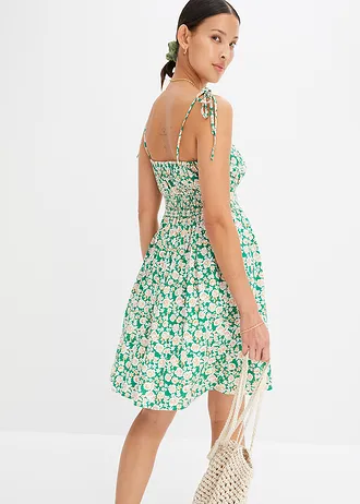 Šaty s potiskem z viskózy • přírodní/zelená/tmavě khaki/hnědozelená s květy • bonprix obchod