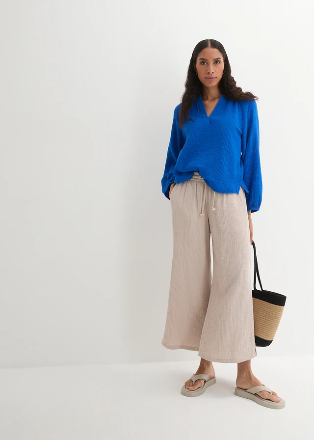 Blouse oversize en gaze de coton • bleu azur • product-page.page-title-suffix
