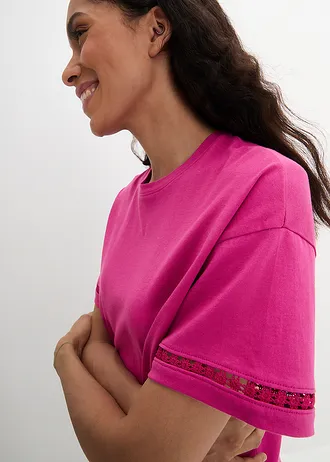 Shirt met broderie anglaise • fuchsiapink • bonprix online shop