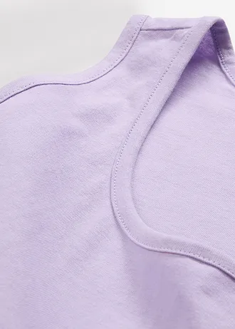 Długi top (5 sztuk) • jasny fioletowy+dymny szałwiowy+jasnoróżowy kryształowy+czarny+biały • sklep bonprix