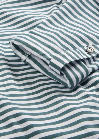 Bluzka z długim rękawem z czystej bawełny • zielony pieprz - biały w paski • sklep bonprix