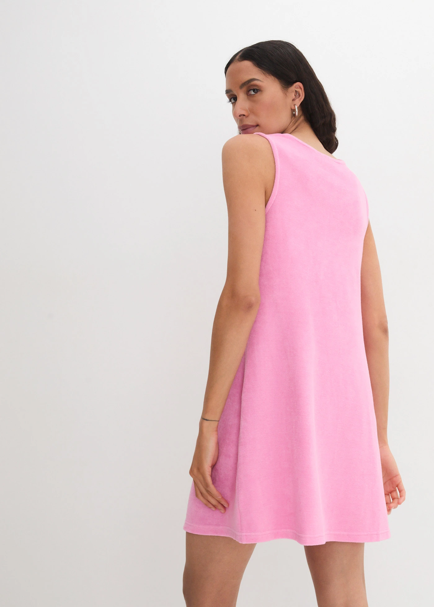 Robe trapèze en tissu éponge • rose • Boutique bonprix