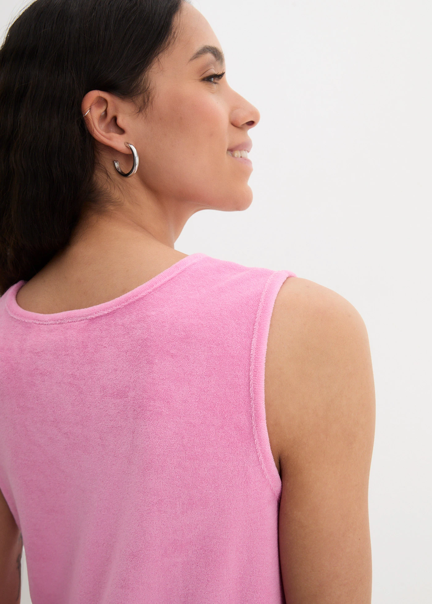 Frotté jurk in A-lijn • roze • bonprix online shop