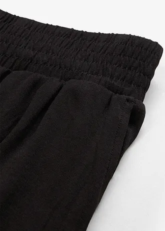 7/8 jersey broek van een soepele viscose-mix, Kleur: zwart