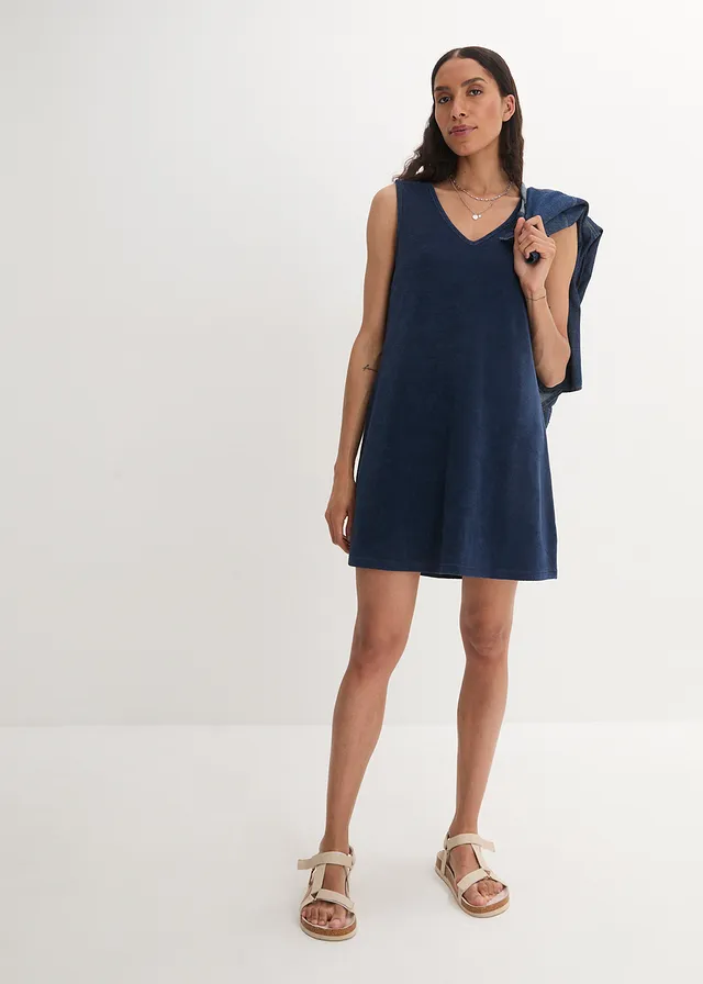 Robe trapèze en tissu éponge • bleu profond • product-page.page-title-suffix
