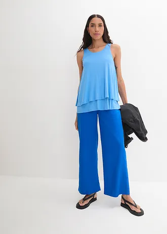 Dubbellaagse top van viscose • briljantblauw • bonprix online shop