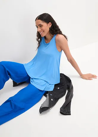 Dubbellaagse top van viscose • briljantblauw • bonprix online shop