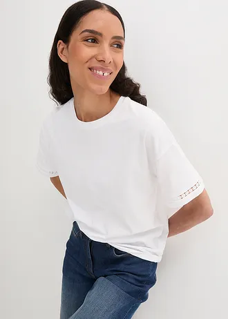 Shirt met broderie anglaise • wit • bonprix online shop