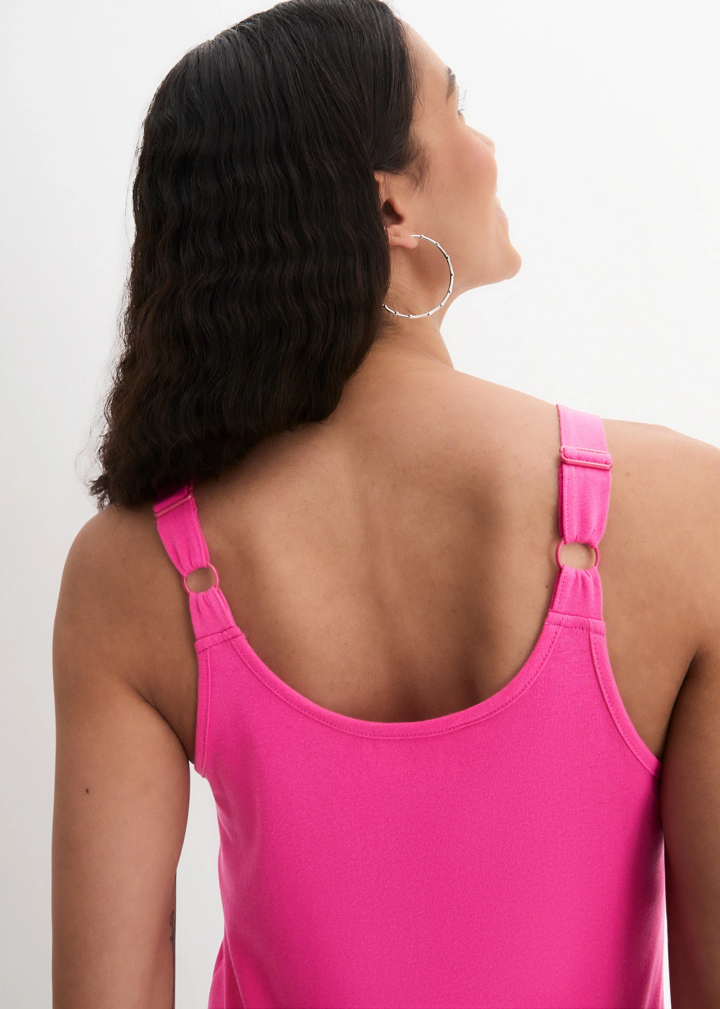 Katoenen longtop met verstelbare schouderbandjes (set van 2) • pinklady-zwart • bonprix online shop