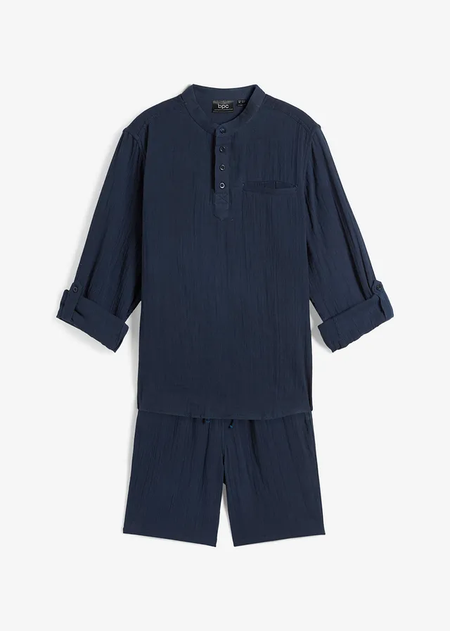 Jongens mousseline overhemd en broek (2-dlg. set) • donkerblauw • bonprix online shop