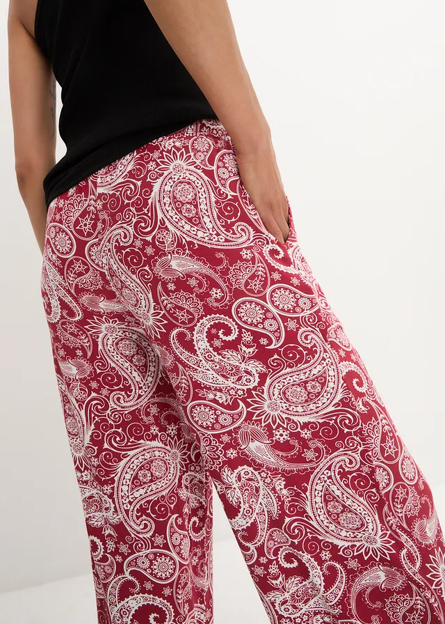 Wijde palazzo broek in een zachte viscosemix • chilirood • product-page.page-title-suffix