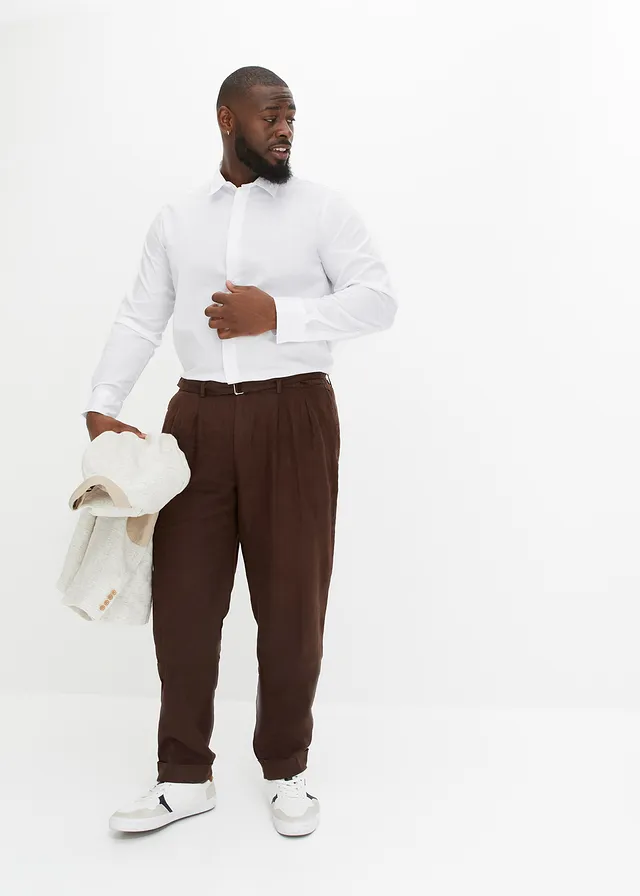 Stretch overhemd, slim fit, Kleur: wit