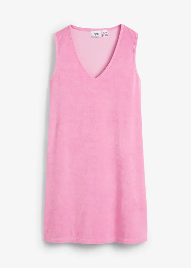Frotté jurk in A-lijn • roze • bonprix online shop