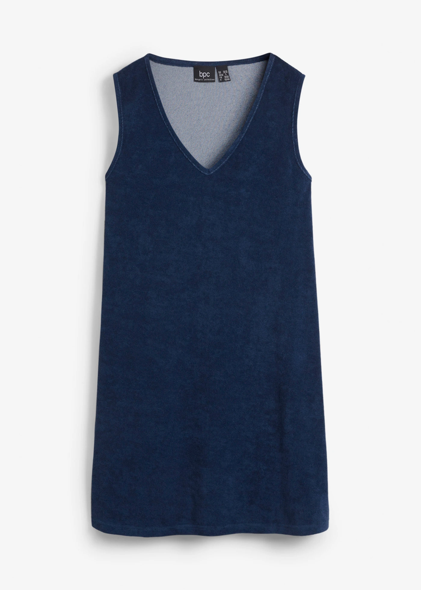 Frotté jurk in A-lijn • diepblauw • bonprix online shop