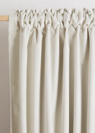 Isolerend verduisterend thermogordijn met fluweelachtig oppervlak (1 stuk) • crème • bonprix online shop