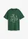 Oversized T-shirt van biologisch katoen, Kleur: dennengroen/ecru met print