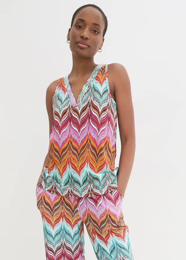 Haut à sequins, Couleur: multicolore imprimé