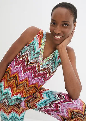 Top cu paiete • imprimeu multicolor • magazin bonprix