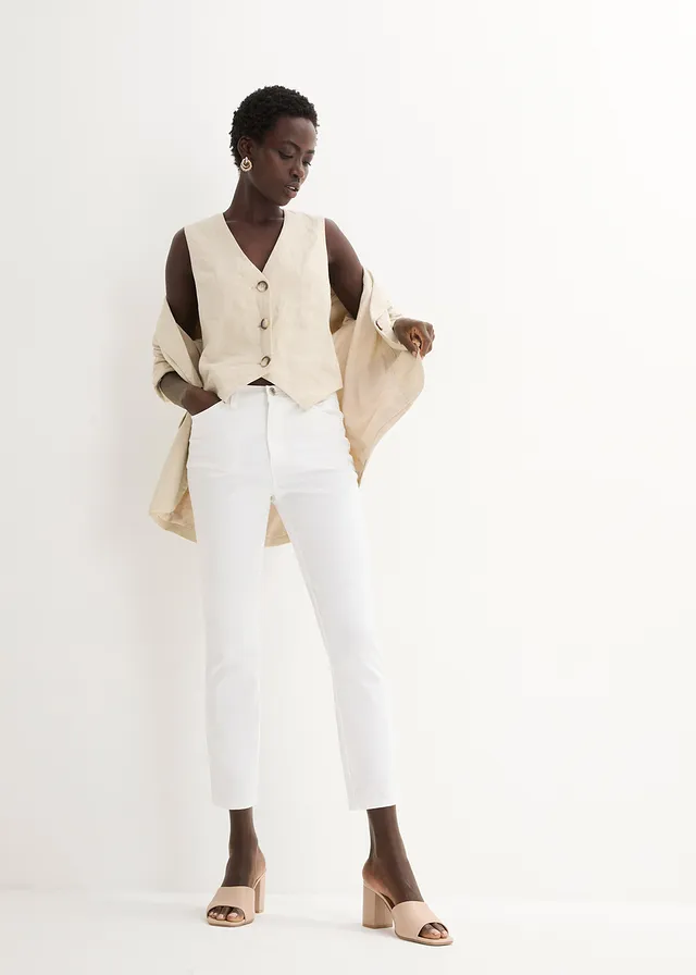 Gilet sans manches 100 % lin, Couleur: sable clair