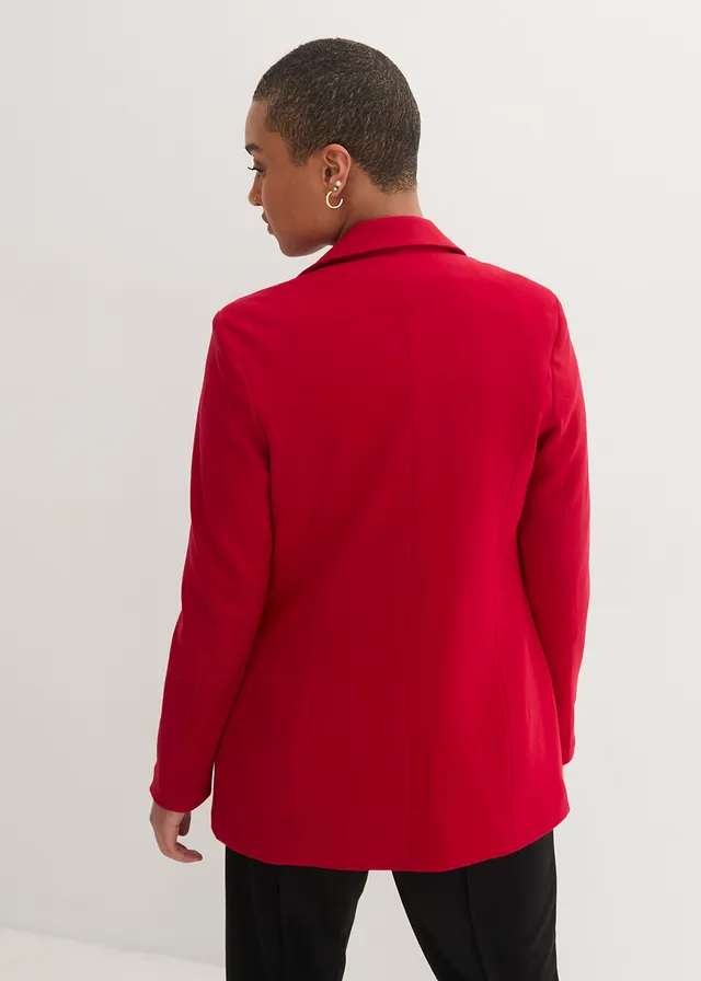 Blazer long en jersey coton • rouge chili • product-page.page-title-suffix
