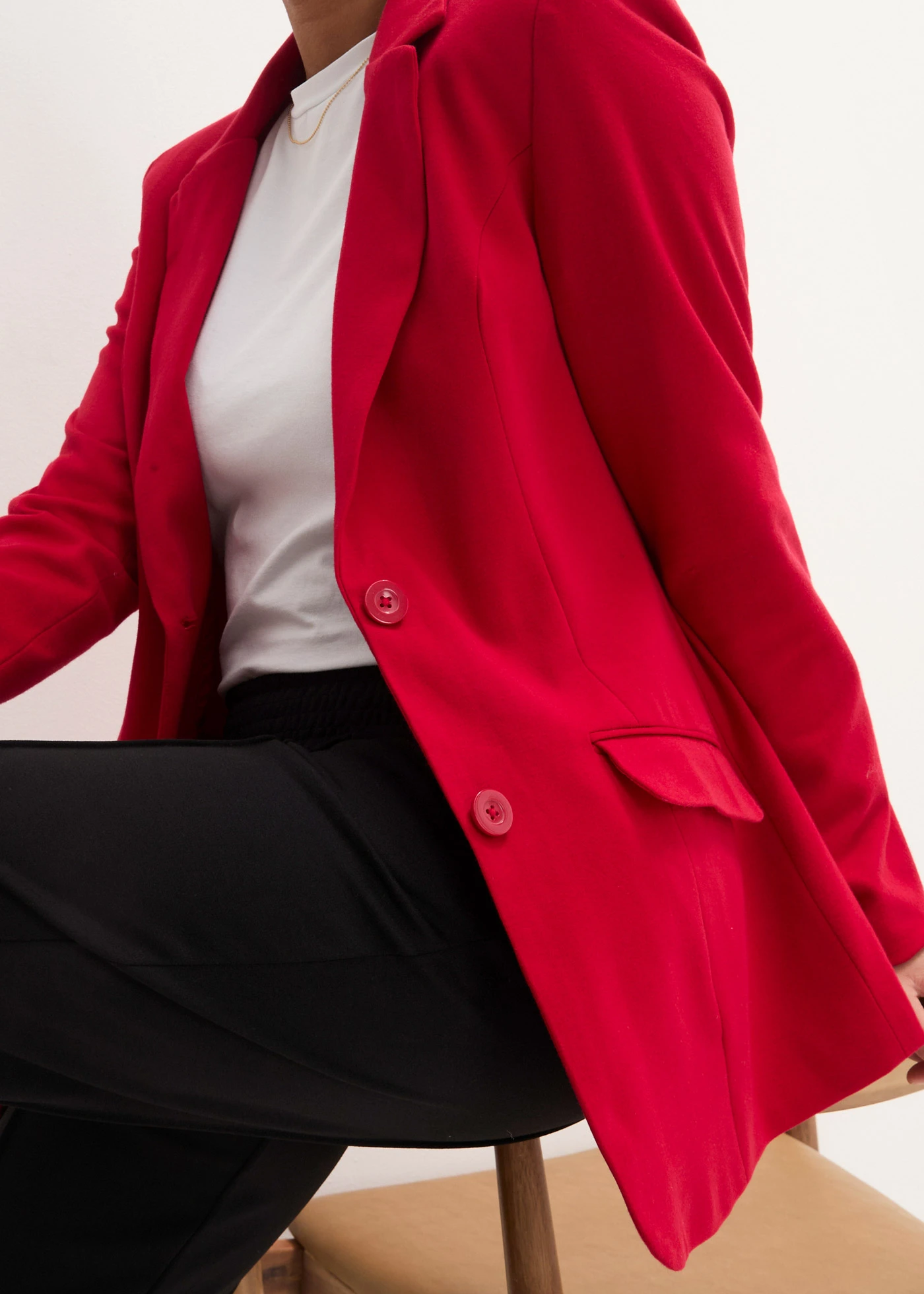 Dlouhý blejzr z bavlněného žerzeje • červená čili • bonprix obchod