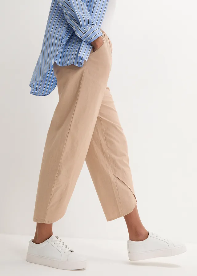 3/4 broek in een lichte linnenmix • amandelbeige • product-page.page-title-suffix