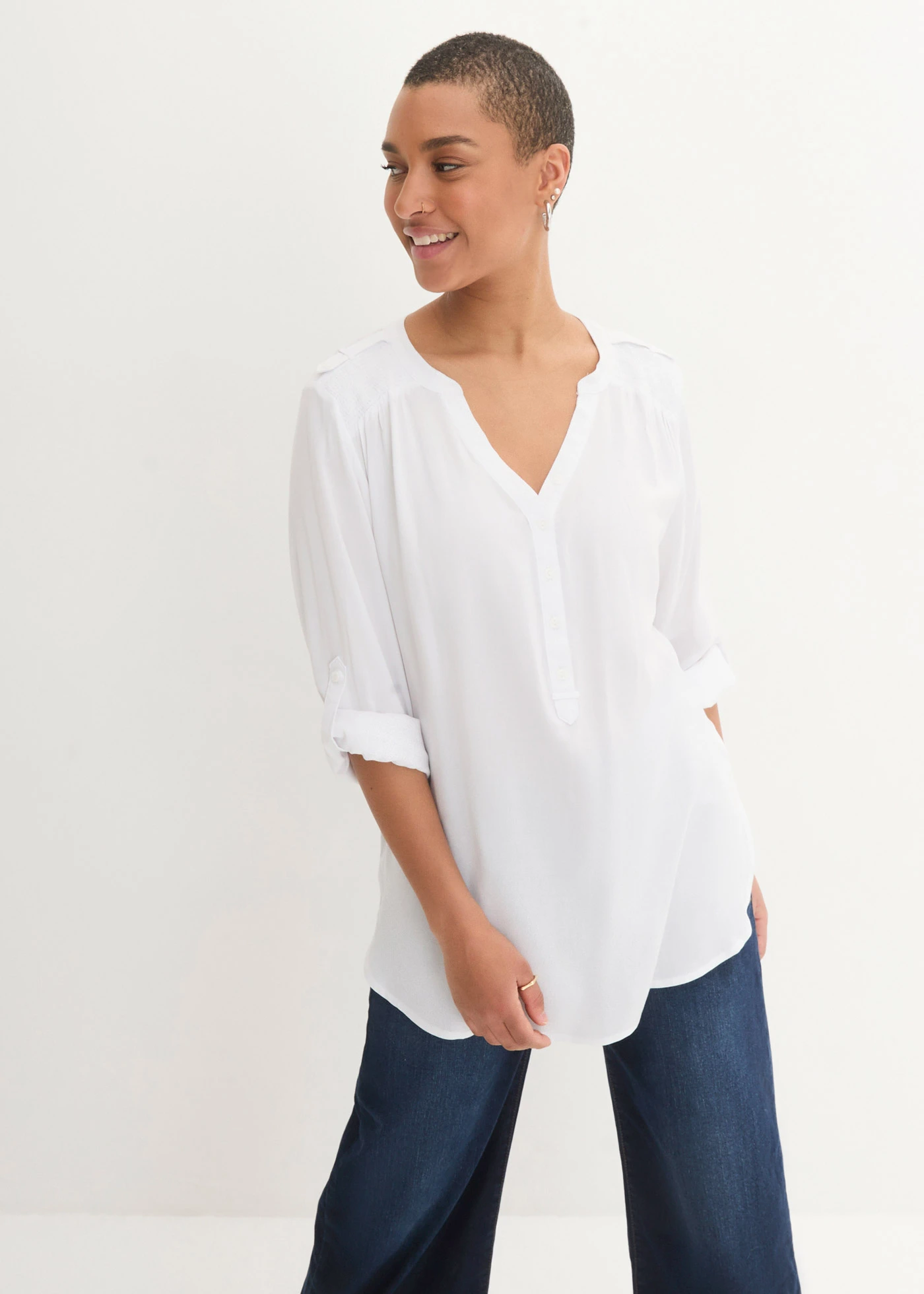 Tuniek van zachte viscose • wit • bonprix online shop