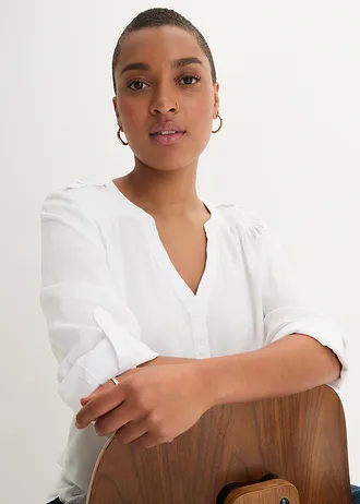 Blouse douce en viscose • blanc • Boutique bonprix