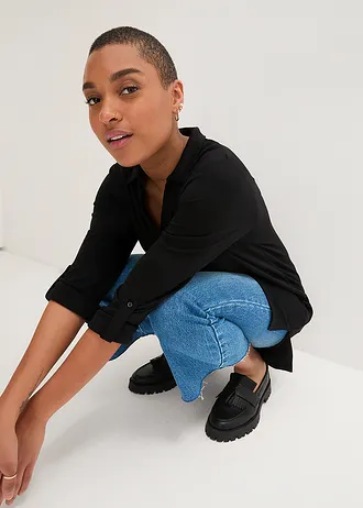 Dlouhé polo triko z Punto di Roma • černá • bonprix obchod